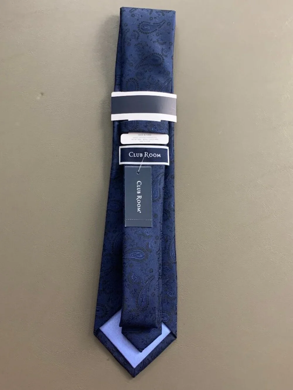 Club Room Men's 3.25'' 100% Polyester Neck Tie, Tenet Paisley Navy Blue